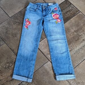 Gapkids 1969 Jeans Girls  Embroidered Straight Leg Size 12 Blue